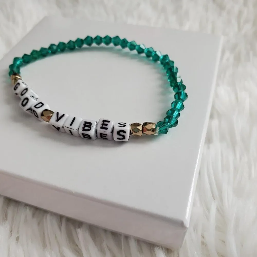 Good Vibes Beaded Stretch Bracelet